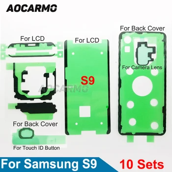 10Sets/Veliko Za Samsung Galaxy S9 SM-G9600 LCD Zaslon+Zadnji Pokrovček Baterije+Objektiv Kamere Nepremočljiva Samolepilna Nalepka, lepilni Trak