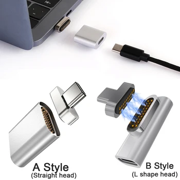 1Pcs Magnetni USB Tip C Adapter Priključek 20Pin PD 100W Hitro Polnjenje Za MacBook Pro Samsung S10 Huawei Polnjenje Dodatki