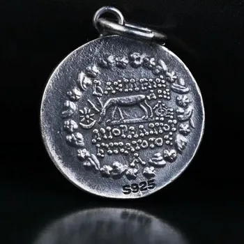 Tajski srebro starogrške boginje kovanec obesek za človeka s925 čistega srebra ročno izdelane dvostranski olajšave srebrnik moški obesek