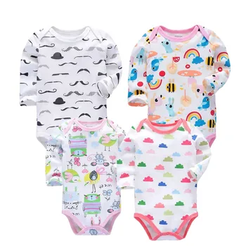 Baby Dekleta Romper 2020 Dolg Rokav, Bombaž kombinezon Novorojenčka oblačila Romper baby dekleta jumpsuit&oblačila