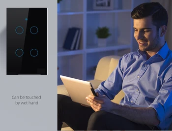 Wifi Smart Touch Stikalo Luči Stikalo za Glasovni Nadzor Brezžičnih Stensko Stikalo Steklo Zaslona na Dotik Delo z Alexa Echo GoogleHome