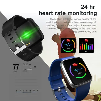 Pametno Gledati Y7 Bluetooth Smart Watch Srčni utrip Barvni Zaslon Pedometer Za Android Za iOS Tlak Watch Sep5