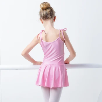 Sijoče Spandex Balet Obleko Camisole Gimnastika Obleko Dekleta, Otroci Balet Ples Leotards Z Krilo