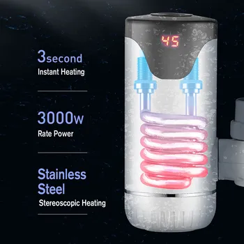 30s Instant Tankless Električne Kuhinjske bojler Tapnite Hitro Ogrevanje s Toplo Hladno in Toplo vodo Digitalni Prikaz Puščanja Zaščitnik