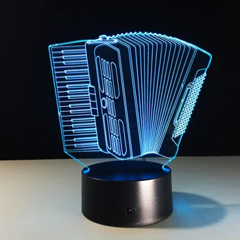Moda Harmonika 3D LED Lučka Pisane Dotik Vidne Svetlobe Creative 3D Desk Spalnica Spanje Razsvetljavo Otrok Rojstni dan, Božič, Darila