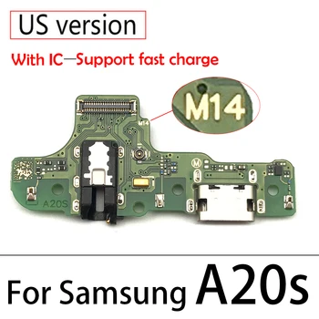 5pcs/veliko Polnjenje prek kabla USB Vrata Dock Priključek, Vtič Priključek za Polnjenje Odbor Flex Kabel Z Mikrofonom Za Samsung A20S A207F