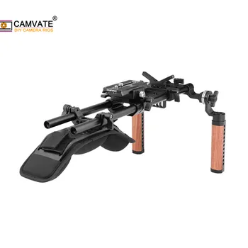 CAMVATE Pro Ramenski Gori Ploščad S Manfrotto QR Baseplate &Dual Rosette težav poiščete & Objektiv Podporo Za HDSLR Kamere /DV Kamere
