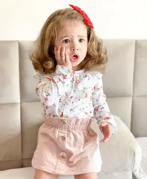 Pudcoco 2019 Baby Dekle Oblačila Za Novorojenčka Ženska Obleka za Malčke Oblačila Sklop Cvet Cvet Deklet Vrhovi + Krila Pomlad Jesen Set