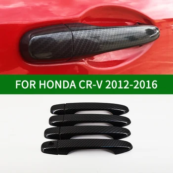 Za Honda CR-V 2012-2016 Črnih Ogljikovih Vlaken vzorec Vrat Ročaj Kritje Ploščo Trim CRV 2013