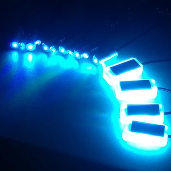 10 v 1, 8M Zvok Aktivno EL Neon Trak Svetlobe APP LED Avto Notranje Svetlobe Multicolor Bluetooth Telefon Nadzor Vzdušje Luč 12V