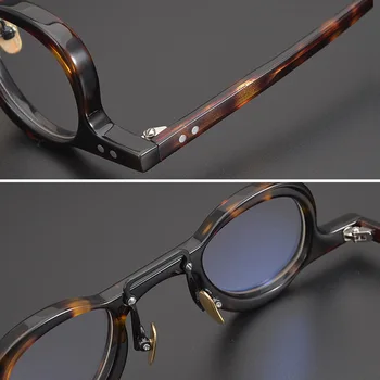 Vintage ovalne Ročno izdelan Acetatni za Očala Moških retro Očala Okvir Ženske Kratkovidnost Jasno objektiv Optični Recept Branje mirro