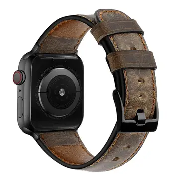 Usnjeni trak Za Apple watch band 44 mm 40 mm iWatch band 42mm 38 mm Retro Krava watchband zapestnica za Apple watch serie 5 4 3 6 SE