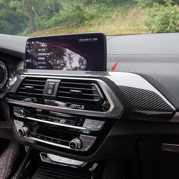 Avto-styling ABS Ogljikovih Vlaken Notranje zadeve Sredini Konzole Plošča Pokrov Trim Za BMW X3 G01 2018 2019