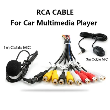 JMCQ Avto Radio RCA Output Žice Kabel Z Mikrofonom Video Izhod/vhod Audio Zvočnik mikrofon opcija