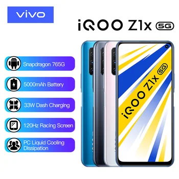 Original vivo iQOO Z1x Pametni telefon Dual-mode 5G Pametni Snapdragon 765G 5000mAh Baterije 33W Polnjenje 120Hz Celular mobilni telefon