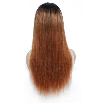 Lanqi T1B/30 medu blond lasuljo rjava ombre človeških las lasuljo Z Šiška naravnost človeških las lasulje za black ženske brazilski lase, lasulje