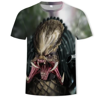 2019 Vroče prodati znanstvena fantastika triler Predator serije moška T-shirt 3D tiskanja kul priložnostne kratek rokav poletje dihanje Tshirt