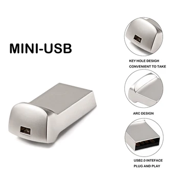 Mini USB 2.0 32GB 64GB Pravi Zmogljivosti USB Flash Disk 128GB Pendrive 16GB 4GB Pen Drive U Disk, Flash, Memory Stick Brezplačna Dostava