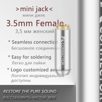 10pcs/lot 3 Poljaki Stereo 3.5 mm Mini Jack Aluminija Lupine Ženski 3.5 mm Jack Stereo Vtičnico Žico Priključek za Slušalke Adapter