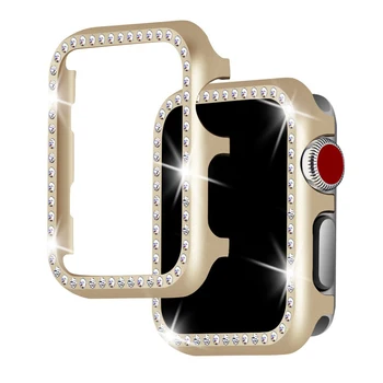 Diamond watch primeru Za Apple watch 4 3/2/1 44 mm/42mm/40mm/38 mm iwatch zaščitni pokrov, Aluminij zlitine Kristalno lupine