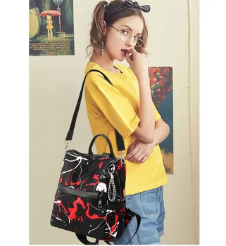Nove Ženske grafiti nahrbtnik šolska torba za dekleta najstnikov Velik šolski nahrbtnik ženski vrečko teen bagpack vrvico za zavezovanje vreče