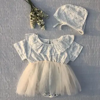0-3Yrs Newborn Baby Dekle, igralne obleke Moda Bombaž Cvet Obleke Tutu Romper Preja Obleko Enega Kosa Obleko Oblačila