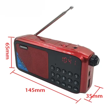 Prenosni Radio, Zvočnik 70-108MHz Ročni Digitalni FM, USB TF Ura MP3 Predvajalnik Zvočnika Podporo Dveh 18650 Polnilna Baterija