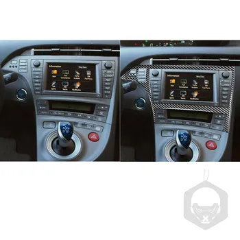 Za Toyota Prius XW30 ZVW30 ZVW35 2009-Ogljikovih Vlaken za Radijsko Navigacijo, Konzole HUD Okvir Nalepke Avto Dodatki