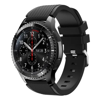 50PCS Prestavi S3 Frontier / Classic Watch Band, 22 mm Mehki Silikonski Človek Gledal Zamenjava Zapestnica Trak za Samsung Prestavi S3