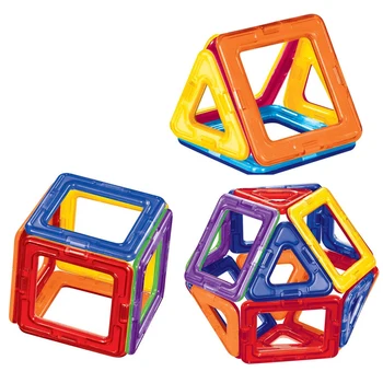 32PCS Razsvetlil Opeke Izobraževalne Magnetni Igrače Kvadrat, Trikotnik Heksagonalna 3D DIY Magnetni gradniki Montessori Otroci Igrače