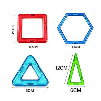 32PCS Razsvetlil Opeke Izobraževalne Magnetni Igrače Kvadrat, Trikotnik Heksagonalna 3D DIY Magnetni gradniki Montessori Otroci Igrače