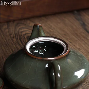NOOLIM Čaj Nastavite Crackle Glaze GeKiln Longquan Celadon Zisha Keramike Umetnosti Tay China Porcelana Čajnik Yixing Gline Starinski Čajnik