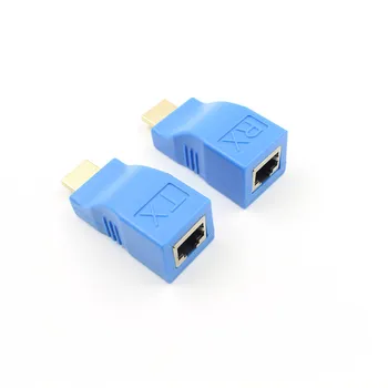 HDMI je združljiv Extender za RJ45 LAN Omrežja Razširitev Oddajnik Sprejemnik TX RX Cat5e Utp CAT6 Kabel V1.4 30 m 4K ločljivosti 1080P