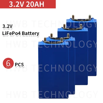 6pack 3.2 v LiFePO4 baterije 20Ah polnilna litij polimer celic za 12V 20A baterijski paket e-kolo UPS Moči converter HID sončne svetlobe