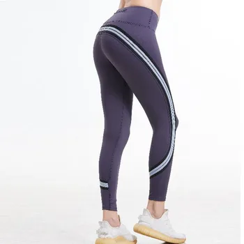 2020 ženska Športna tesen dokolenke telovadnici Vadba super kakovosti stretch tkanina Trak preplete Gleženj-Dolžina Hlače