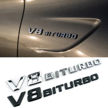 1-10 Kos V8 BITURBO Univerzalni Avto Strani Logotip Nalepko Za Mercedes Benz, BMW Audi, Honda, Mazda, Volvo Jeep Renault Peugeot