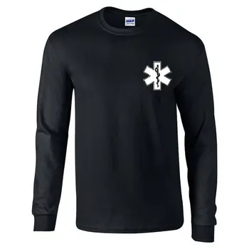 Star Življenja EMS bil reševalec Logotip Dolg Rokav T-Shirt harajuku O-Neck majica s kratkimi rokavi moški