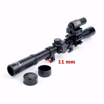 NAS RU Parka 4x20 Puška Optika Področje Riflescope z Rdečo Piko Laser Pogled in 11 mm Železniškega Okvirov za 22 Kalibra Puške, Lovske