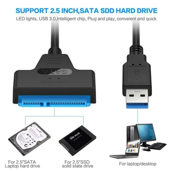 1* Visoka Kakovost USB 3.0, Da SATA Prenosni Trdi Disk, Pogon SSD HHD Adapter Podatkovni Kabel Pretvornik 2.5