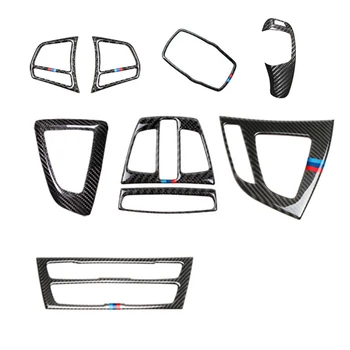 Ogljikovih Vlaken Za BMW 1 2 Serija F20 F21 F22 F23 Notranje zadeve Prestavljanje klimatska Naprava CD Plošči Vrata Armrest Kritje Trim Avto Nalepke