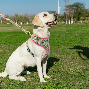 Tiskanje Cvet Pes Pas Vrvici Nastavite Gozdni Cvetlični Hišnih Kuža Pas Telovnik Pasje Nastavljiv za Majhne, Srednje Velike Pse Chihuahua