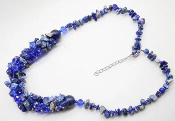 Naravni Kristal Agatea lapis lazuli Tiger Oči Drobljen Kamen, Noge DIY Ročno izdelana Ogrlica Lady Nakit Ogrlica Retro Slogu 18 Inch