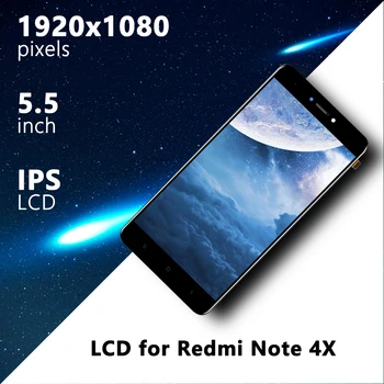 5.5 palčni Zaslon LCD+Okvir za XIAOMI Redmi Opomba 4X LCD Zaslon Računalnike za Redmi Note4X LCD Skupščine Zamenjava