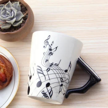 Ustvarjalne novost klavir ročaj keramične skodelice brezplačne spektra, kava, mleko, čaj pokal osebnost vrč edinstven glasbeni instrument gif