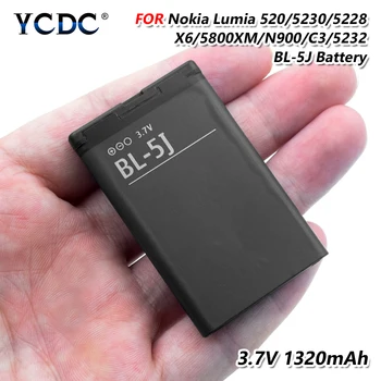 Polnilna ORIGINALNO BATERIJO BL-5J ZA NOKIA Lumia Lumia 520 521 520T 525 530 3,7 v li-ionska baterija 1320mAh Telefon Baterije