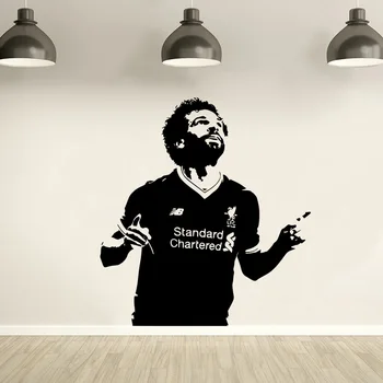 Nogometni Igralec Mohamed Salah Vinil Stenske Nalepke Doma Dekor Liverpool Nogometni Wall Art Nalepko Znameniti Nogometni Star Plakat AZ173