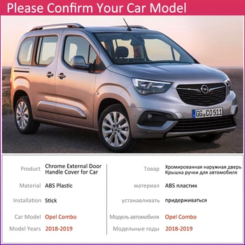 Za Opel Vauxhall Combo Življenje 2018 2019 2020 Chrome Zunanjost Vrat Ročaj Kritje Avto Dodatki Nalepke Trim Niz 4Door