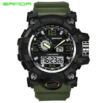 SANDA vrh luksuzne blagovne znamke G stil za moške vojaški šport ura LED digitalni watch nepremočljiva moške gledajo Relogio Masculino