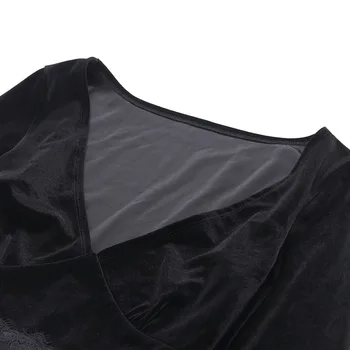 Harajuku Black Blosue Ženske Gotike Čipke Mozaik V Vratu Flare Rokav, Womens Vrhovi In Bluze za Ženske Modni Bluze blusas