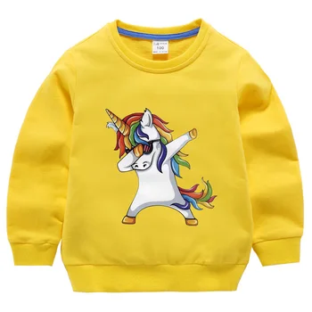 Spomladi leta 2020 Novo Otrok Otroci Hoodies Dabbing Živali Samorog Sweatshirts Baby Puloverju Vrhovi Dekleta Fantje Jesenski Oblačila
